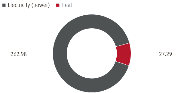 Indirect energy consumption (overall) (pie chart)
