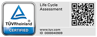 TÜV Rheinland certified – Life Cycle Assessment (ID 0000040909) (logo)